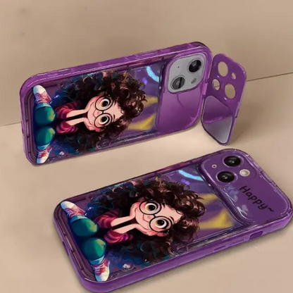 Premium 3D Happy Girl Mirror Phone Case