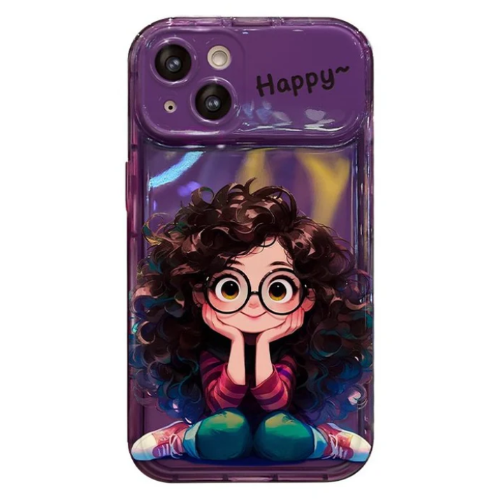 Premium 3D Happy Girl Mirror Phone Case