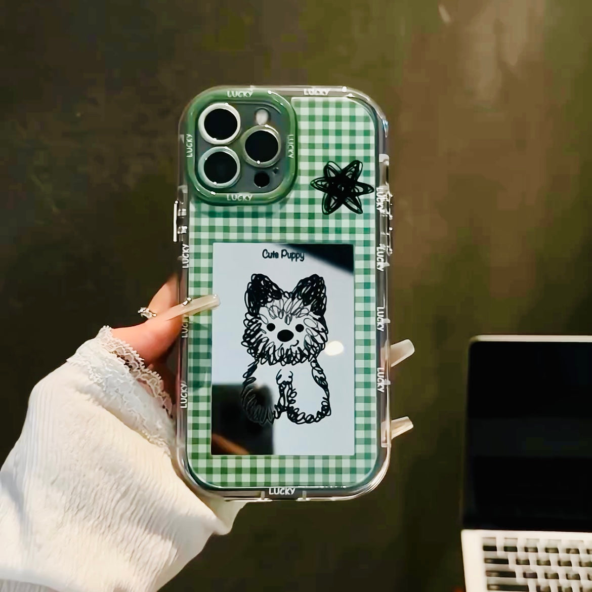 Premium 3D Green Mirror Phone Case