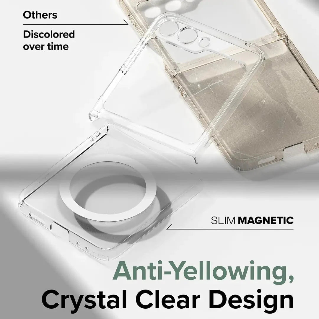 Premium Transparent Cover For Samsung Galaxy Flip Series With Magnetic Magsafe Experience Now.