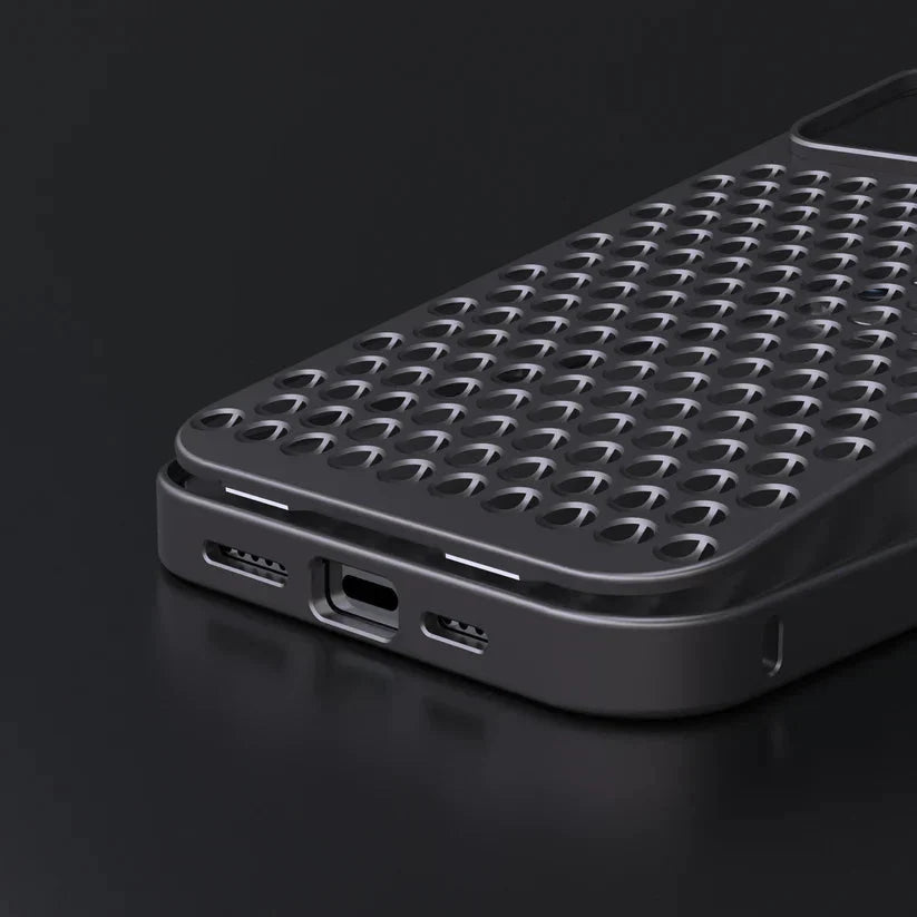 Metallic Hybrid Case With Airflow For Iphone 15 & 14 (Compatible With Pro & Pro Max).