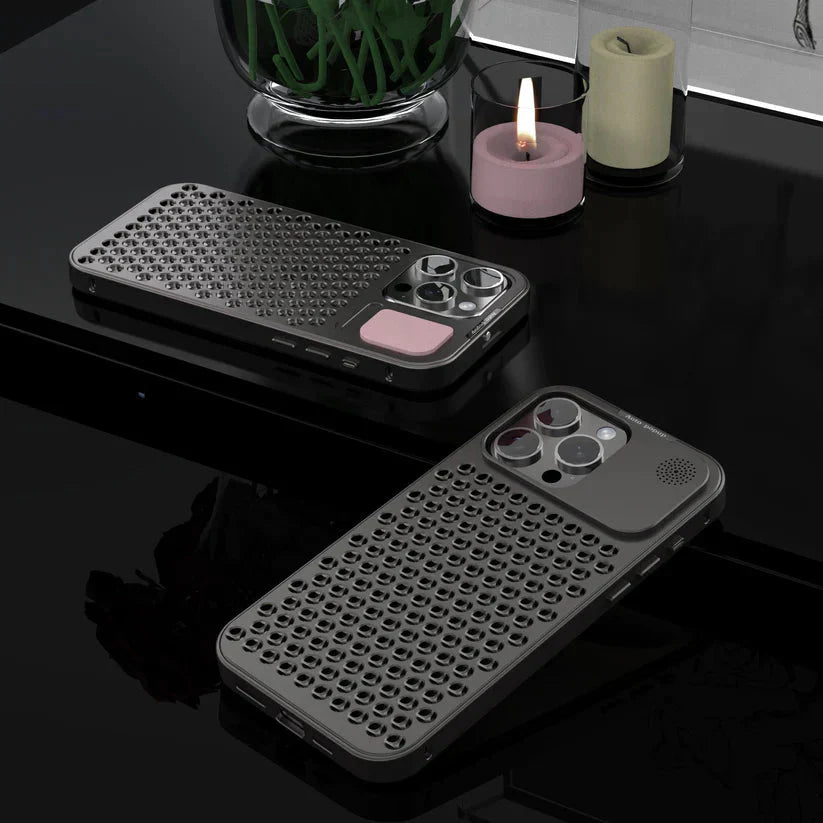 Metallic Hybrid Case With Airflow For Iphone 15 & 14 (Compatible With Pro & Pro Max).