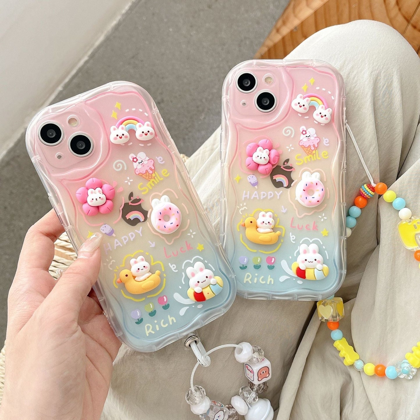 Whimsical 3D Cartoon Case With Bracelet