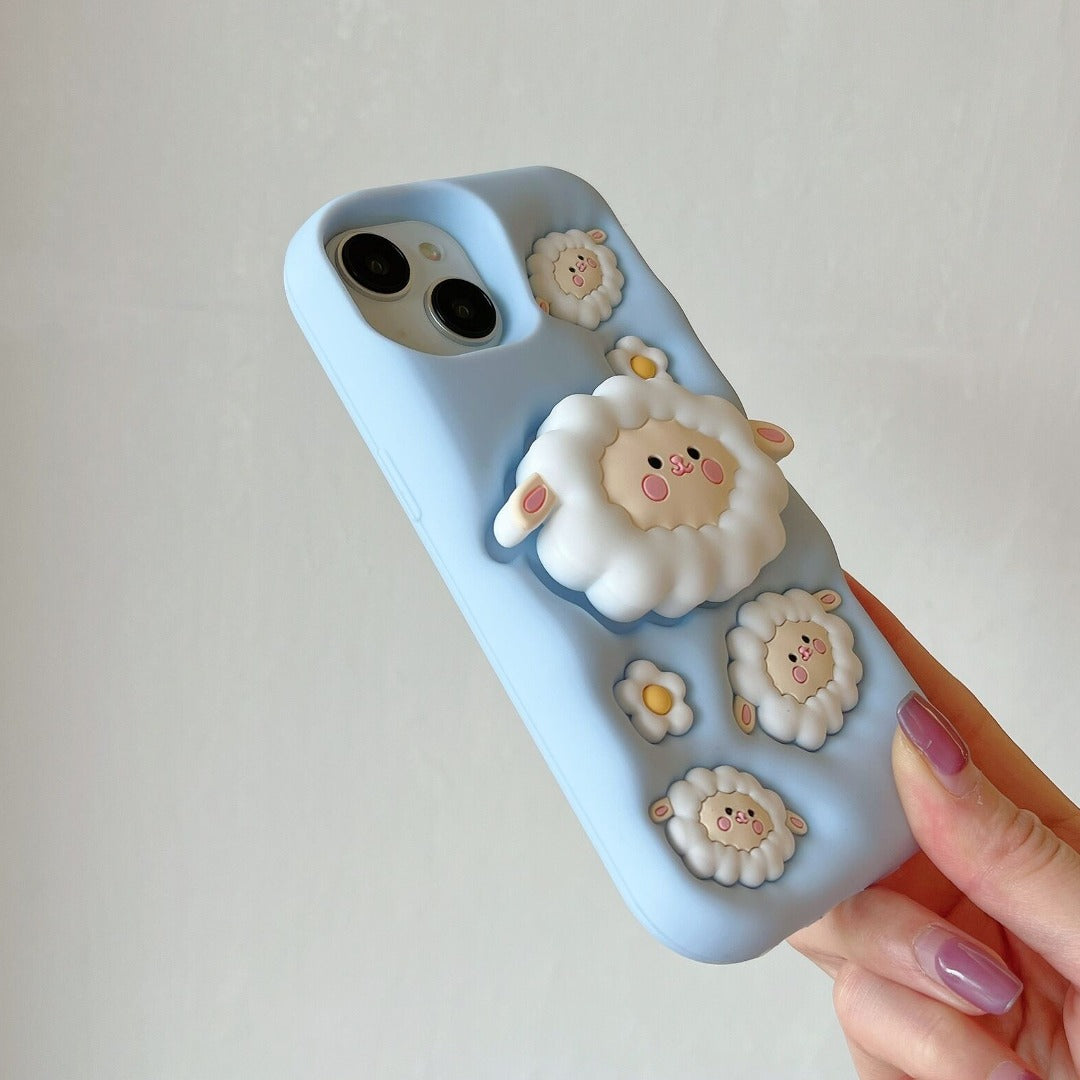 Cartoon Flock Phone Holder Case