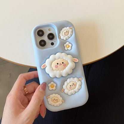 Cartoon Flock Phone Holder Case