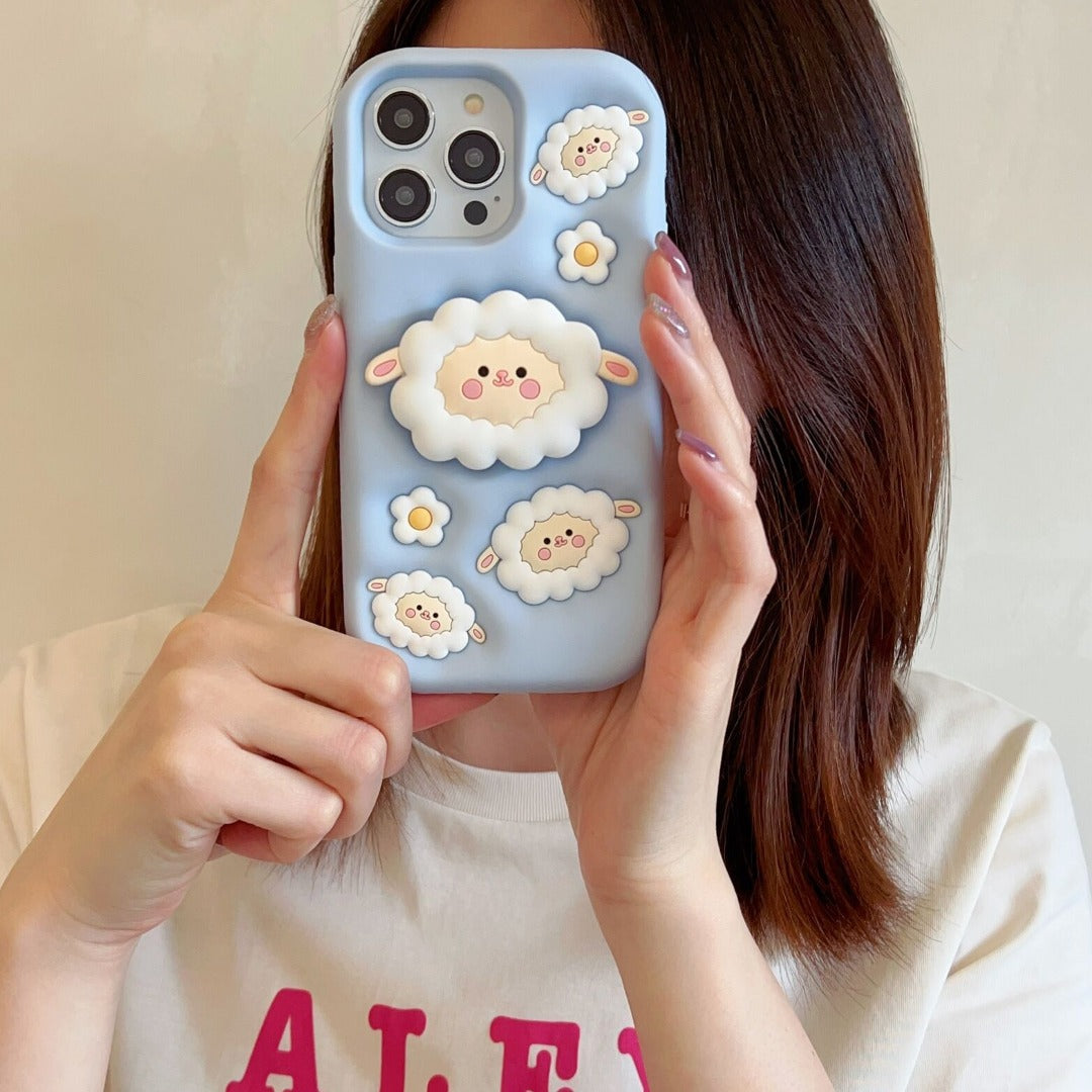 Cartoon Flock Phone Holder Case