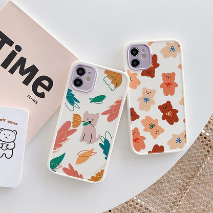 Cartoon Print Silicone Case With Camera Protection