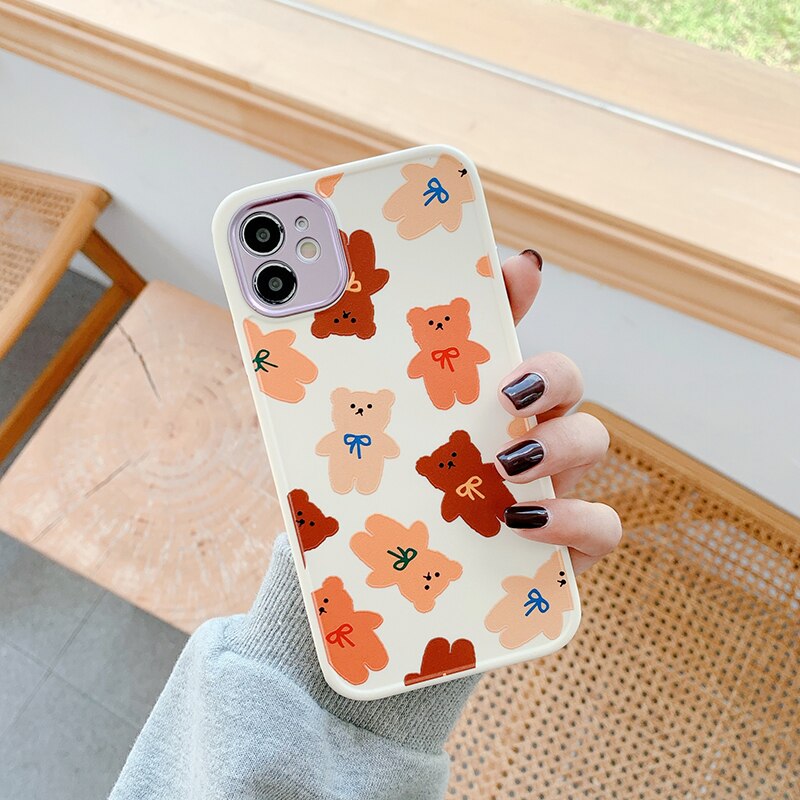 Cartoon Print Silicone Case With Camera Protection