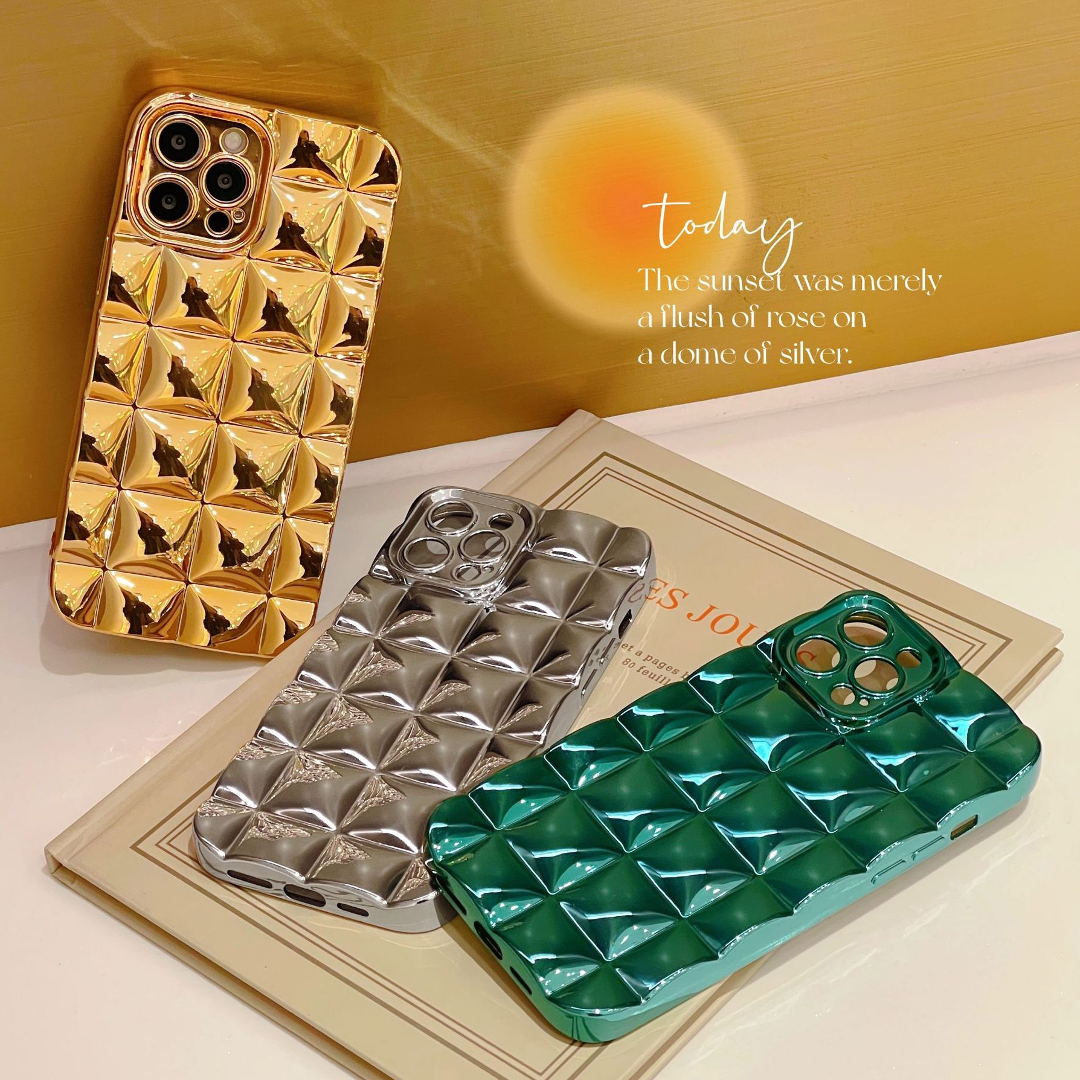 Electroplated Glossy Diamond Block Case