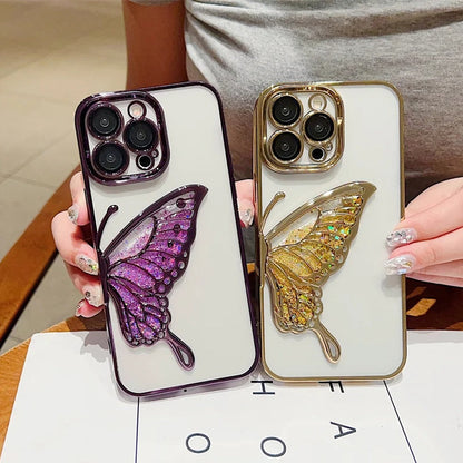 Glowing Butterfly Transparent Phone Case