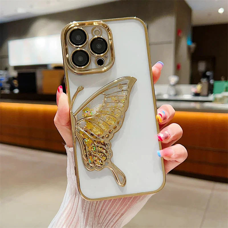 Glowing Butterfly Transparent Phone Case