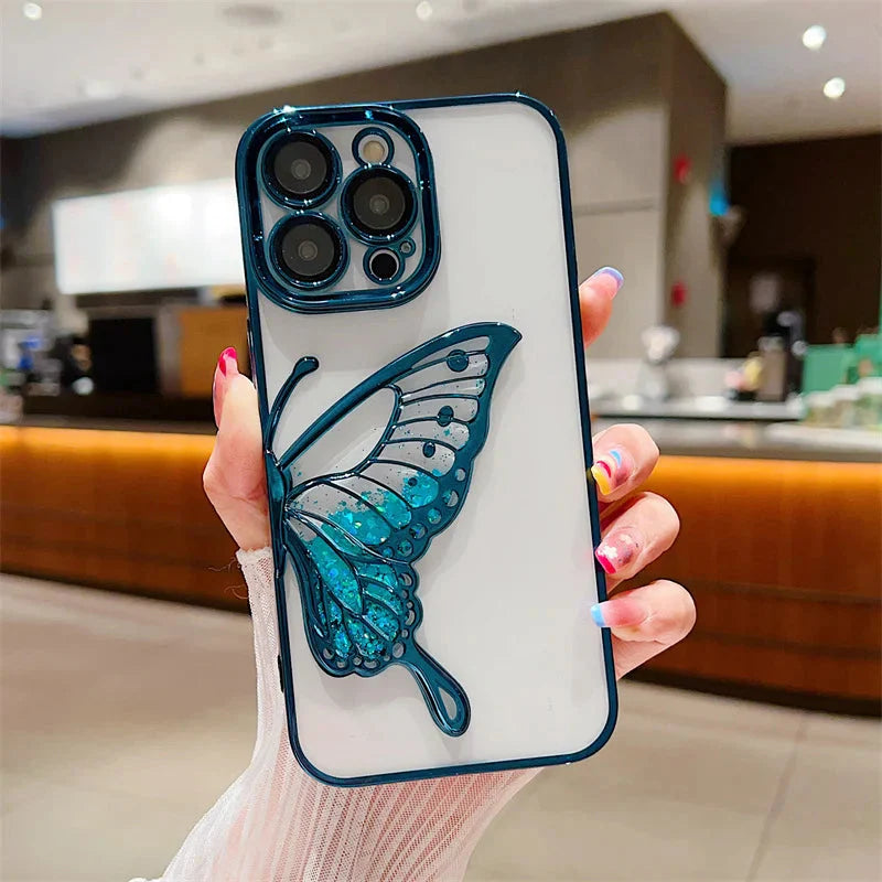 Glowing Butterfly Transparent Phone Case