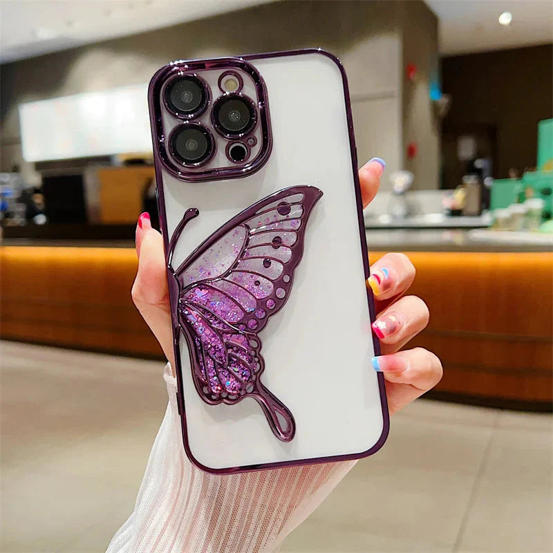 Glowing Butterfly Transparent Phone Case