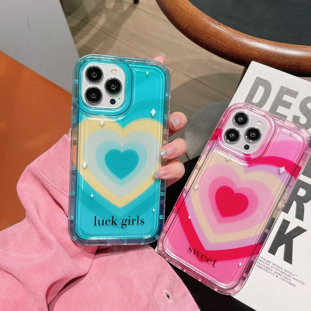 Gradient Love Burst Heart Case