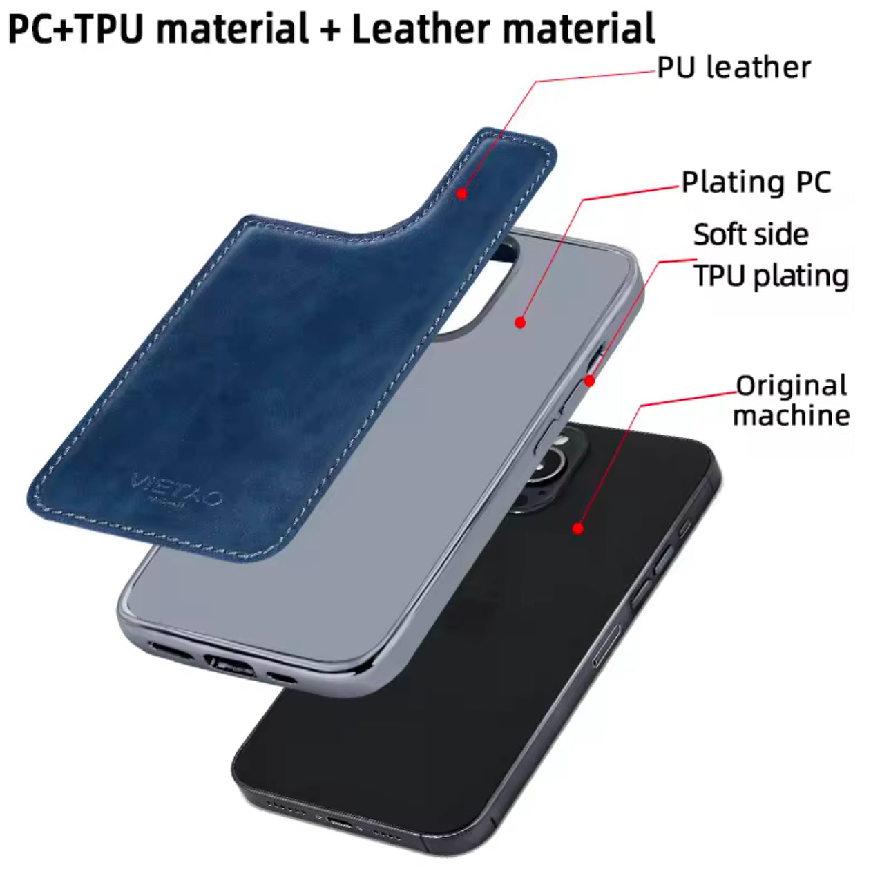 Premium Chrome Leather Phone Case