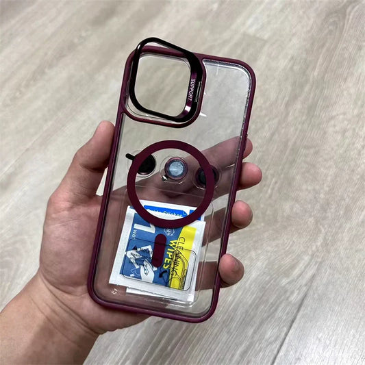 Luxury Metal Bracket with High-Transparency Acrylic Phone Case