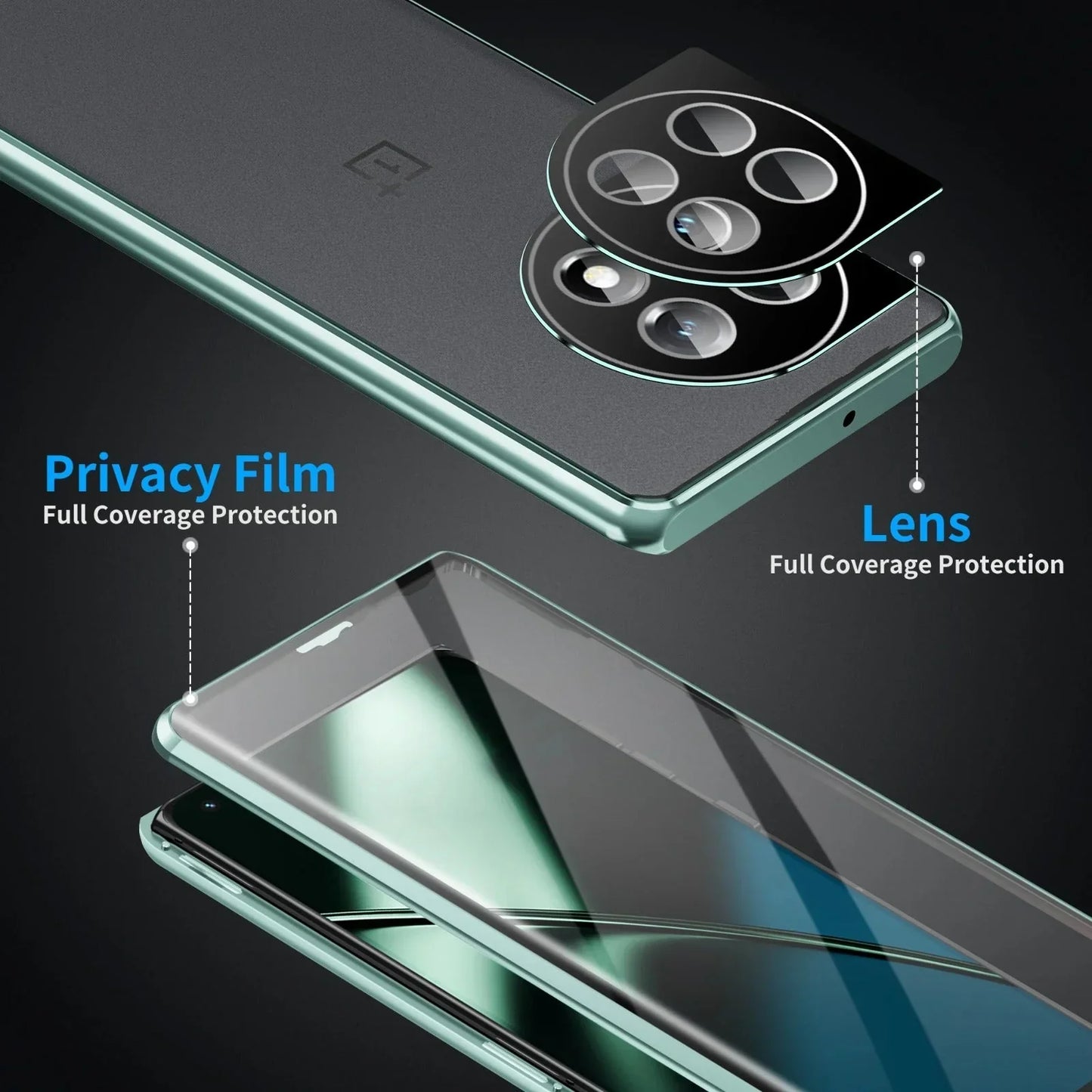 Oneplus Velocity Dual Glass Armor Metal Case.